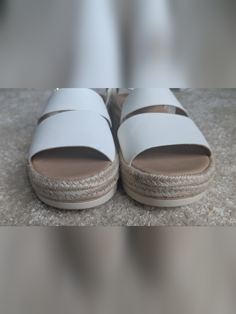 Dr. Scholl's White Triple-Strap Espadrille Platform Sandals - Sz 10 - Picture 7 of 9
